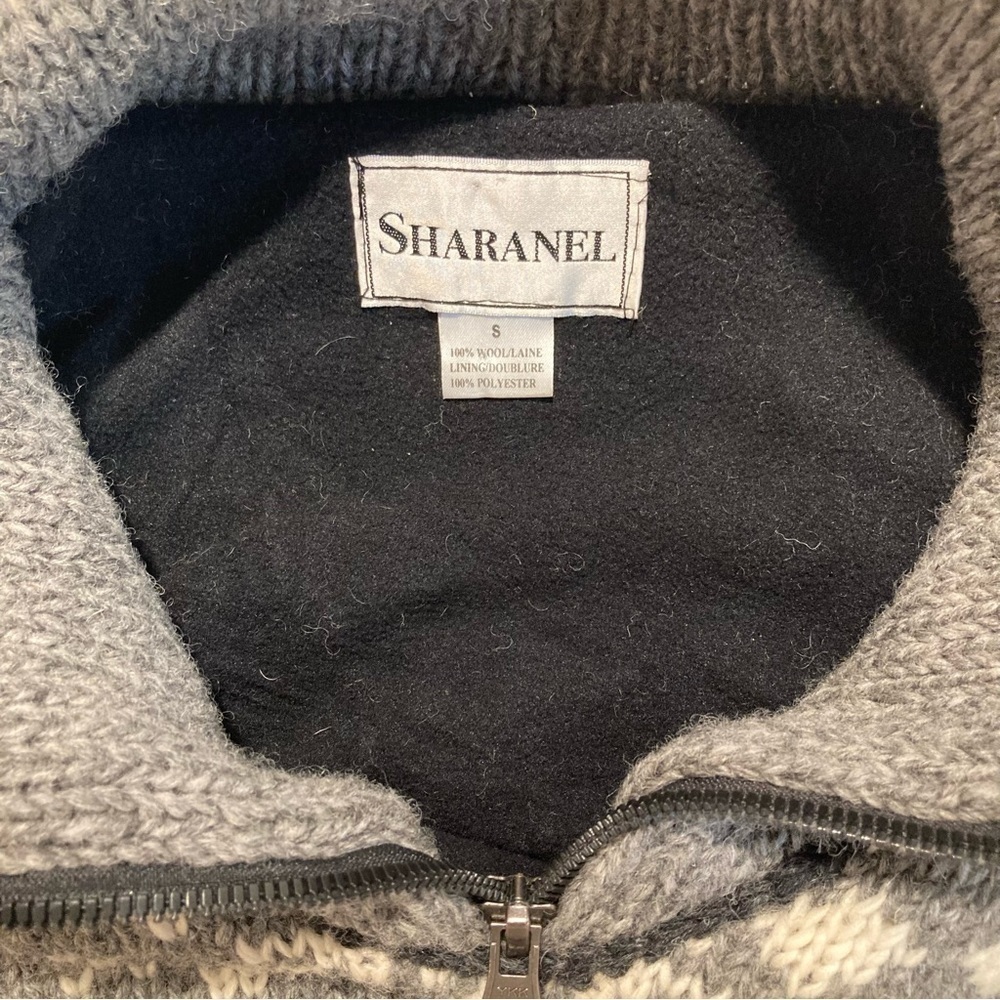 SHARANEL Sz S  Unisex Fleece Lined 100% Wool Outdoors Ski Sweater New with Tag - Picture 7 of 12